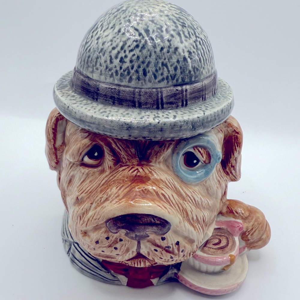 Vintage‎ Fitz & Floyd Sherlock Holmes Watson Hand Painted Ceramic Sugar holder